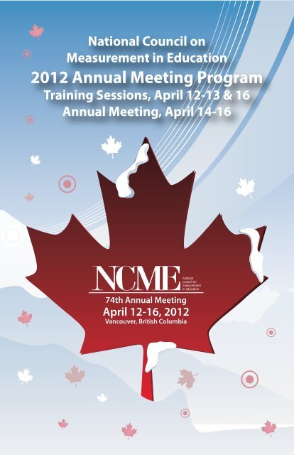 2012 Annual Meeting Program - National Council on Measurement